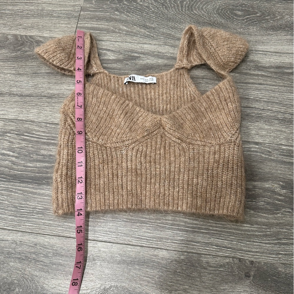 ZARA Brown Mohair Knit Sweater Top - Picture 6 of 8